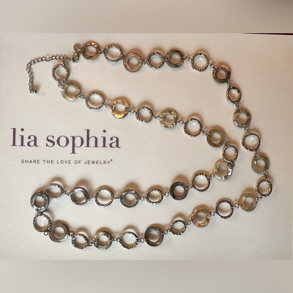 37-40” Lia Sophia abalone and silver necklace